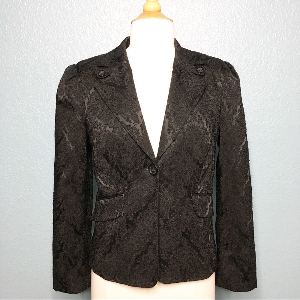 Bebe | Lace Brocade Jacquard Blazer